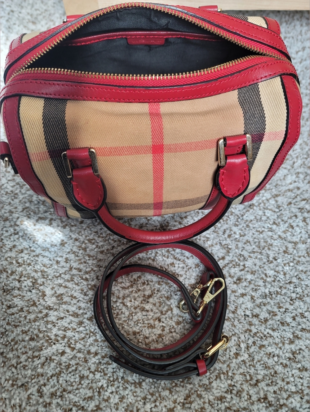 Burberry Tricolor Canvas Leather Boston Bag - Picture 10 of 17